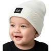 image:imageFunky Junque Baby Hats 012 Months Smiley Face Beanie Warm Soft Knit Toddler Beanie Winter Cap for Infants UnisexWhite Square Patch
