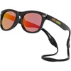 image:imageFunky Junque Baby Sunglasses Strap Unbreakable Toddler Shades  Bendable polycarbonate baby sunglasses with adjustable strap for swimming surfing kayaking amp beach daysBlackOrange Mirror Lenses