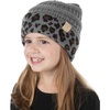 image:imageFunky Junque Exclusives Child Toddler Beanie Warm Winter Kids Knit Skull Cap HatA Leopard Print  Heather Grey