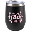 image:imageFunky Junque Insulated Wine Tumbler  Bride Tribe BlackPink  Doublewall insulated wine tumbler with leakproof lid amp straws for weddings bachelorette parties bridal showers amp toastsBride Tribe BlackPink