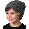 image:imageFunky Junque Kids Ribbed Beanie Hat  Soft Knit Winter Hat for Girls amp Boys Ages 29 Warm Toddler Beanie Youth TobogganCharcoal