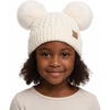 image:imageFunky Junque Toddler Double Pom Pom Beanie  Warm Knit Winter Hat for Girls Ages 16 Soft Kids Poms Beanies for Cold WeatherIvory  Ivory Faux Fur Pom