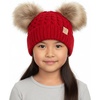 Red - Faux Fur Pom