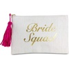 image:imageFunky Junque Womens Saying Beach Clutch Straw Travel Mini Zipper Handbag PouchBride Squad  White