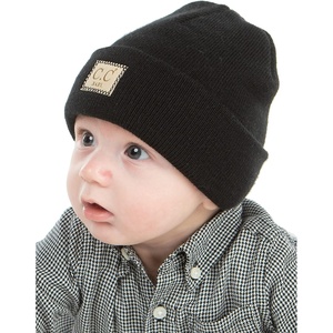 image:imageFunky Junque Adorable Newborn Baby Smiley Face Beanie  Soft Knit Winter Hat with Premium Suede PatchBlack