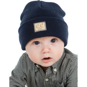 image:imageFunky Junque Adorable Newborn Baby Smiley Face Beanie  Soft Knit Winter Hat with Premium Suede PatchNavy