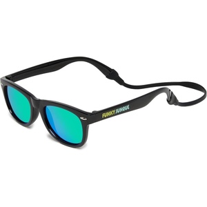 image:imageFunky Junque Baby Sunglasses Strap Unbreakable Toddler Shades  Bendable polycarbonate baby sunglasses with adjustable strap for swimming surfing kayaking amp beach daysBlackGreen Mirror Lenses