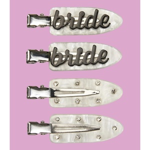 image:imageFunky Junque Bride Hair Clips  4 Pack Bachelorette Party Favors Bridal Shower Makeup Beauty Set  Bride  BlackBride  Black
