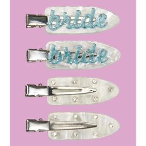 image:imageFunky Junque Bride Hair Clips  4 Pack Bachelorette Party Favors Bridal Shower Makeup Beauty Set  Bride  BlackBride  Light Blue