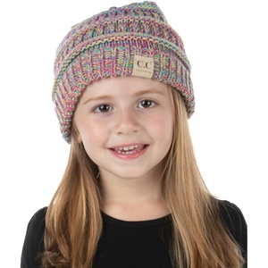 image:imageFunky Junque Exclusives Child Toddler Beanie Warm Winter Kids Knit Skull Cap HatPink  Yellow  Hot Pink  Teal  4 Tone Mix