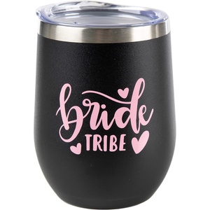 image:imageFunky Junque Insulated Wine Tumbler  Bride Tribe BlackPink  Doublewall insulated wine tumbler with leakproof lid amp straws for weddings bachelorette parties bridal showers amp toastsBride Tribe BlackPink