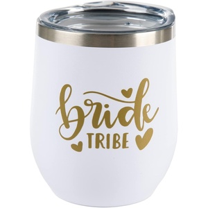 image:imageFunky Junque Insulated Wine Tumbler  Bride Tribe BlackPink  Doublewall insulated wine tumbler with leakproof lid amp straws for weddings bachelorette parties bridal showers amp toastsBride Tribe WhiteGold