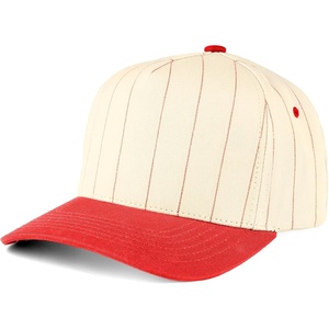image:imageFunky Junque Kids 2 Tone Trucker Snapback Hat  Soft Cotton Trucker Hat with Adjustable Snapback Everyday Play and Gifting Cute Trucker Hats for KidsPinstripe  RedBeige