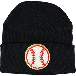 image:imageFunky Junque Kids Cozy Knit Winter Beanie Hat  Perfect Holiday Stocking StufferBaseball  BlackWhiteRed