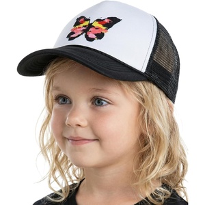 image:imageFunky Junque Kids Mesh Baseball Hat Toddler Adjustable Trucker Cap  Breathable baseball hat with precurved visor for the playground pool days pumpkin patch amp summer campButterfly  BlackWhite