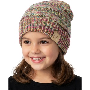 image:imageFunky Junque Kids Ribbed Beanie Hat  Soft Knit Winter Hat for Girls amp Boys Ages 29 Warm Toddler Beanie Youth TobogganRainbow 11