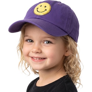 image:imageFunky Junque Toddler Baseball Hat Kids Adjustable Trucker Cap  Cotton youth baseball hat with adjustable fit for school beach trips playdates vacations amp pumpkin patchesSmiley Face  PurpleYellow Ages 25