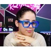 image:imageFunky Junque Clear Glasses for Women  Non Prescription Oversized Fashion Square Frame SunglassesBlue  Transparent