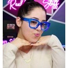 image:imageFunky Junque Clear Glasses for Women  Non Prescription Oversized Fashion Square Frame SunglassesBlue  Transparent