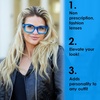 image:imageFunky Junque Clear Glasses for Women  Non Prescription Oversized Fashion Square Frame SunglassesBlue  Transparent