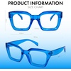 image:imageFunky Junque Clear Glasses for Women  Non Prescription Oversized Fashion Square Frame SunglassesBlue  Transparent