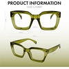 image:imageFunky Junque Clear Glasses for Women  Non Prescription Oversized Fashion Square Frame SunglassesOlive  Transparent