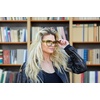 image:imageFunky Junque Clear Glasses for Women  Non Prescription Oversized Fashion Square Frame SunglassesOlive  Transparent