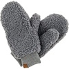 image:imageFunky Junque Exclusives Womens Mittens Faux Fur Convertible Fingerless GlovesSherpa Grey