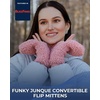 image:imageFunky Junque Exclusives Womens Mittens Faux Fur Convertible Fingerless GlovesSherpa Grey