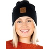 image:imageFunky Junque Knit Beanie for Men amp Women  Warm Stretch Winter Hat Soft Skull Cap Solid amp Heathered ColorsSolid  Black