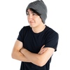 image:imageFunky Junque Mens Waffle Knit Beanie Slouchy Cuffed Winter HatCharcoal