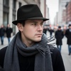 image:imageFunky Junque Mens Wool Blend Fedora Vintage Winter Dress HatBlack