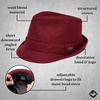 image:imageFunky Junque Mens Wool Blend Fedora Vintage Winter Dress HatBurgundy