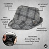 image:imageFunky Junque Mens Wool Blend Fedora Vintage Winter Dress HatCheckered Light Grey