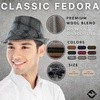 image:imageFunky Junque Mens Wool Blend Fedora Vintage Winter Dress HatCheckered Light Grey