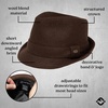 image:imageFunky Junque Mens Wool Blend Fedora Vintage Winter Dress HatDark Brown
