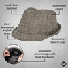 image:imageFunky Junque Mens Wool Blend Fedora Vintage Winter Dress HatHerringbone BrownBlack