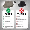 image:imageFunky Junque Mens Wool Blend Fedora Vintage Winter Dress HatHerringbone BrownBlack
