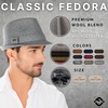 image:imageFunky Junque Mens Wool Blend Fedora Vintage Winter Dress HatLight Grey