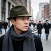image:imageFunky Junque Mens Wool Blend Fedora Vintage Winter Dress HatOlive