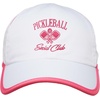 image:imageFunky Junque Running Hat Moisture Wicking Athletic Sports CapPickleball Social Club  White Pink Trim