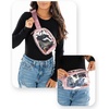 image:imageFunky Junque Versatile Black Fanny Pack Belt Bag for Women and Girls Adjustable Crossbody Waist Bag with Multiple Pockets  Aztec  Black  Adjustable belt bag with crossbody strap for travel errands everyday wear festivals amp handsfree carryClear  Rose