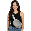 image:imageFunky Junque Versatile Black Fanny Pack Belt Bag for Women and Girls Adjustable Crossbody Waist Bag with Multiple Pockets  Aztec  Black  Adjustable belt bag with crossbody strap for travel errands everyday wear festivals amp handsfree carryFaux Fur  Heather Grey