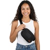 image:imageFunky Junque Versatile Black Fanny Pack Belt Bag for Women and Girls Adjustable Crossbody Waist Bag with Multiple Pockets  Aztec  Black  Adjustable belt bag with crossbody strap for travel errands everyday wear festivals amp handsfree carryFlag Embrodery  Black