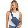 image:imageFunky Junque Versatile Black Fanny Pack Belt Bag for Women and Girls Adjustable Crossbody Waist Bag with Multiple Pockets  Aztec  Black  Adjustable belt bag with crossbody strap for travel errands everyday wear festivals amp handsfree carryFlag Embroidery  Navy