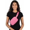 image:imageFunky Junque Versatile Black Fanny Pack Belt Bag for Women and Girls Adjustable Crossbody Waist Bag with Multiple Pockets  Aztec  Black  Adjustable belt bag with crossbody strap for travel errands everyday wear festivals amp handsfree carryQuilted Puffer  Pink