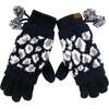 image:imageFunky Junque Warm Knit Double Layer Pom Touchscreen Texting GlovesA Leopard Print  Black