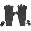 image:imageFunky Junque Warm Knit Double Layer Pom Touchscreen Texting GlovesA Leopard Print  Heather Grey
