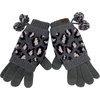 image:imageFunky Junque Warm Knit Double Layer Pom Touchscreen Texting GlovesA Leopard Print  Heather Grey
