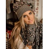 image:imageFunky Junque Warm Knit Double Layer Pom Touchscreen Texting GlovesA Leopard Print  Heather Grey